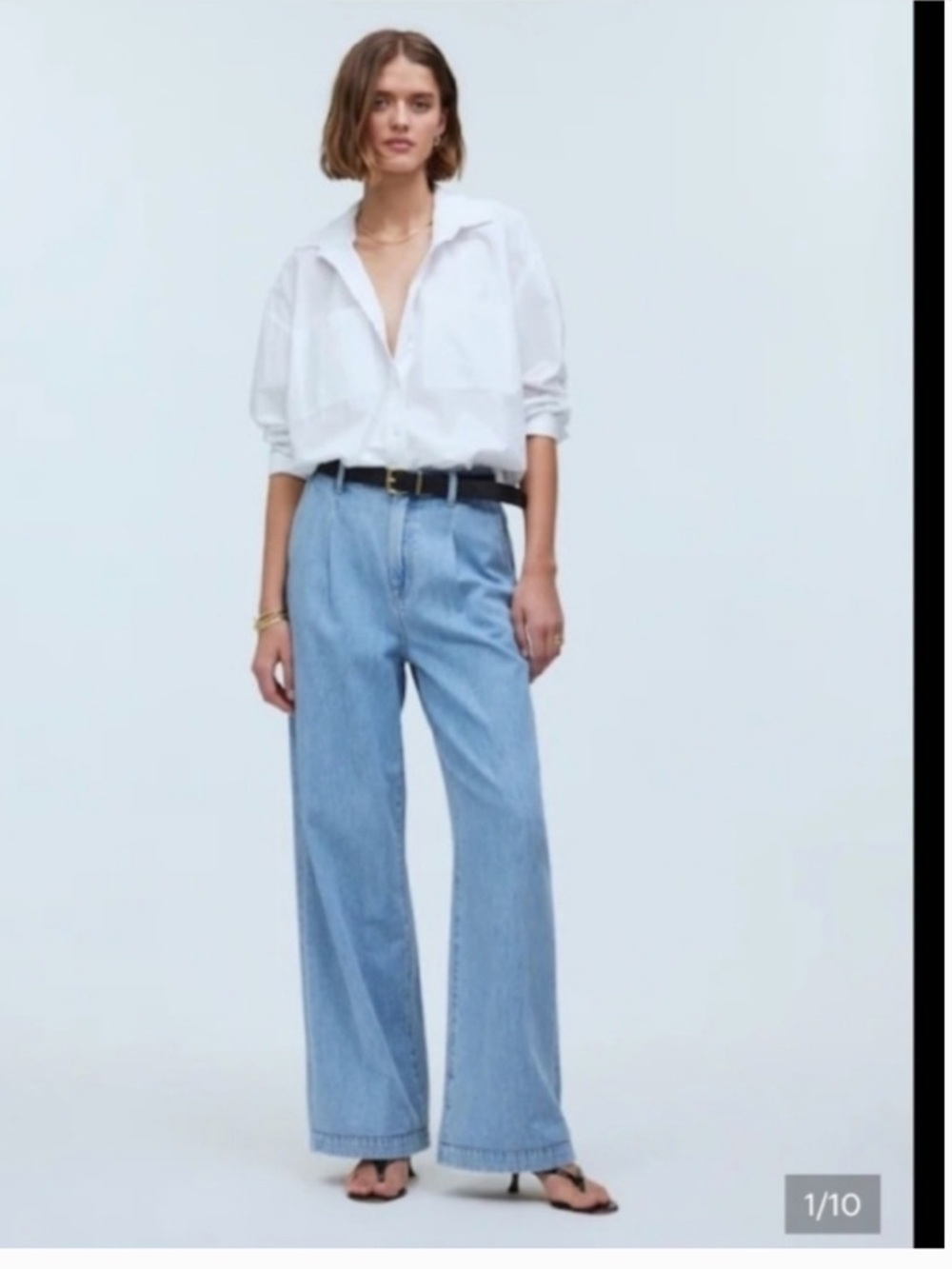 Madewell The Harlow Wide Leg Trouser Jeans Light Wash Size 31